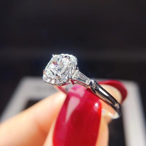 ▶925 Sterling Silver Plated Engagement Dainty Wedding Ring for Women, K965